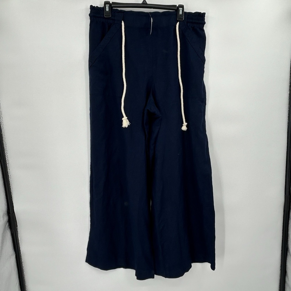 Loft Womens Linen Blend Wide Pants Size Large Tall Resort Coastal Preppy Beachy